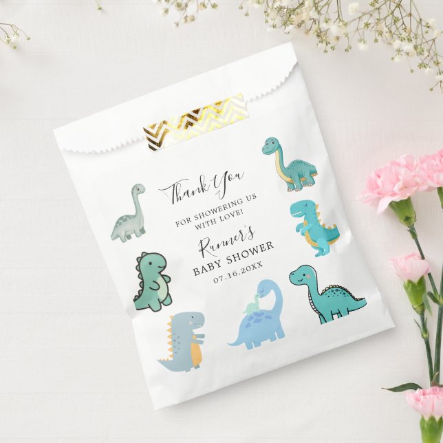 Bolsa De Papel Little Dinosaur Cute Baby Shower (Sellado)