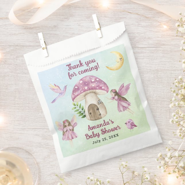 Bolsa De Papel Little Fairy Baby Shower Thank you for coming  (Cortado)