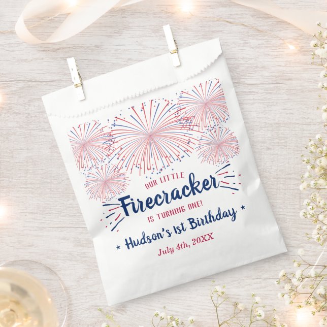 Bolsa De Papel Little Firecracker 4 Del 1 De Julio (Cortado)