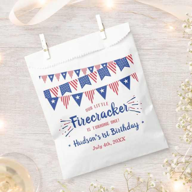 Bolsa De Papel Little Firecracker 4 Del 1 De Julio (Cortado)