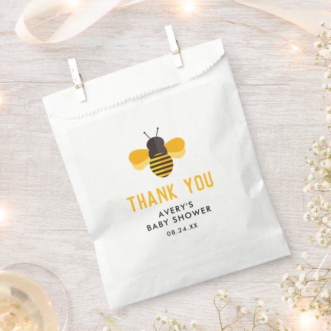 Bolsa De Papel Little Honey Bee Baby Shower Gracias (Cortado)