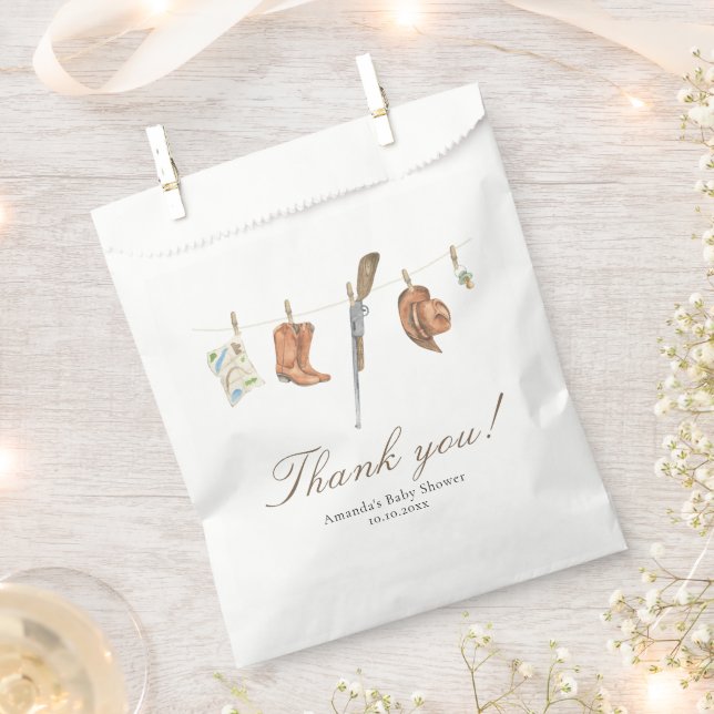 Bolsa De Papel Little Hunter Baby Shower Thank You (Cortado)