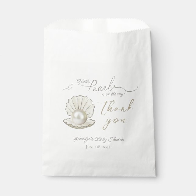 Bolsa De Papel Little Pearl Under Sea Pearlcore Baby Shower (Anverso)