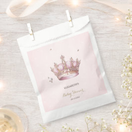 Bolsa De Papel Little Princess Crown Pearls Dots Baby Shower