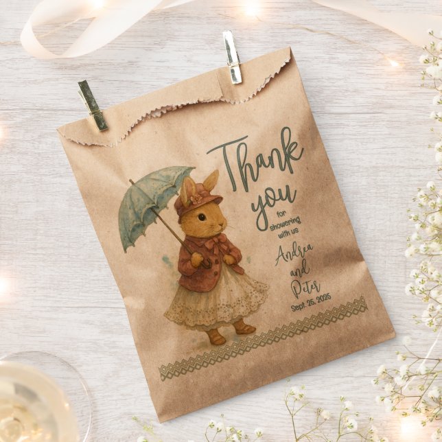 Bolsa De Papel Little Rabbit Baby Shower for Girl (Cortado)