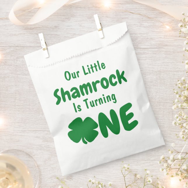 Bolsa De Papel Little Shamrock 1er cumpleaños (Cortado)