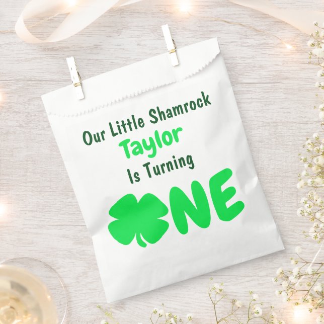 Bolsa De Papel Little Shamrock 1er cumpleaños (Cortado)