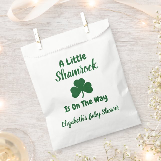 Bolsa De Papel Little Shamrock St Patrick's Day Baby Shower (Cortado)