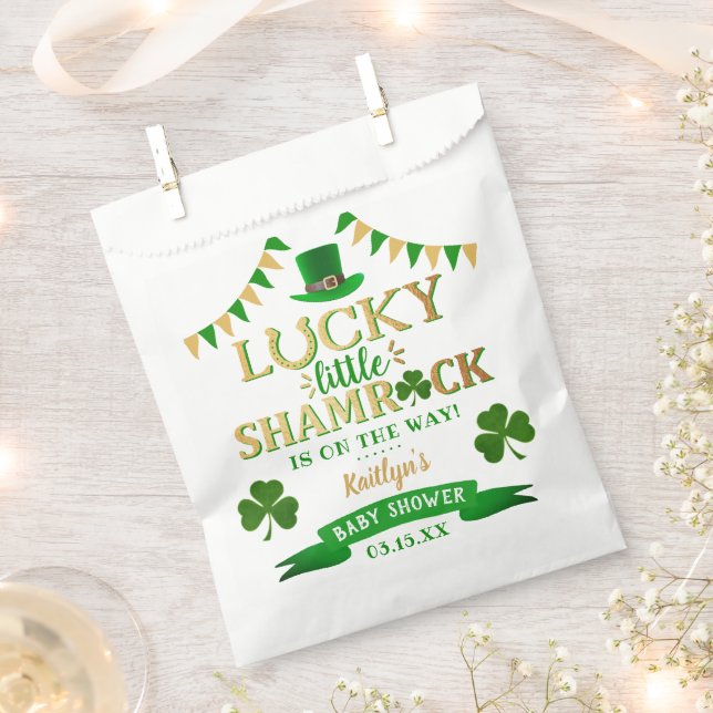 Bolsa De Papel Little Shamrock St. Patrick's Day Baby Shower (Cortado)
