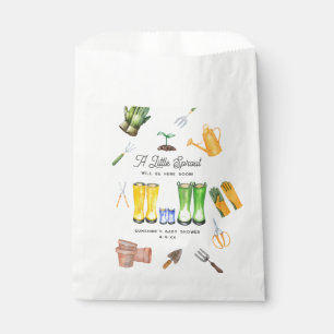 Bolsa De Papel Little Sprout Blue Boots Garden Baby Shower