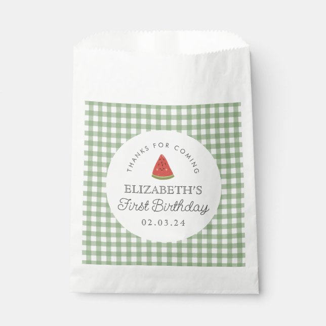 Bolsa De Papel Little Sweet Melon First Birday (Anverso)