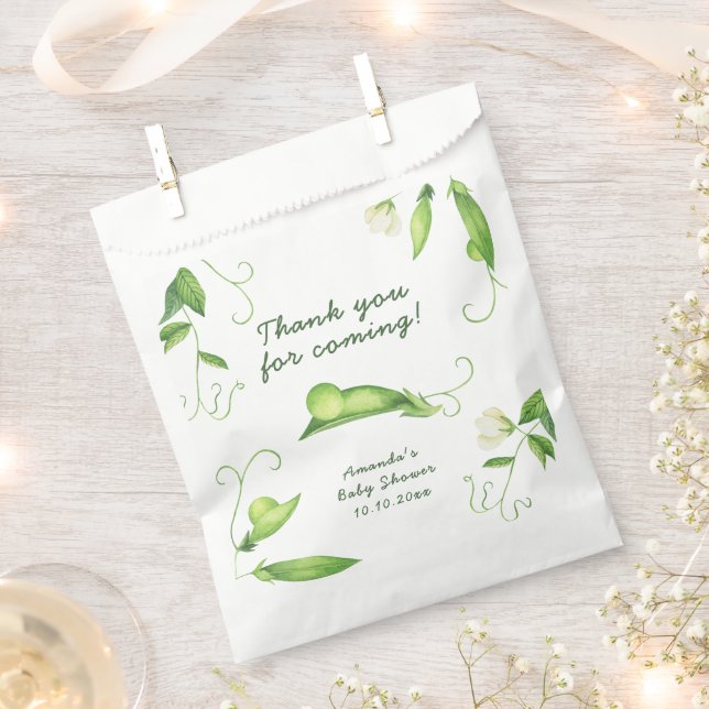 Bolsa De Papel Little Sweet Pea Baby Shower Thank You (Cortado)
