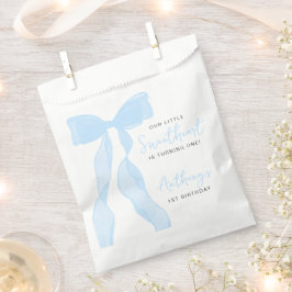 Bolsa De Papel Little Sweetheart Elegant Blue Bow Birthday Party