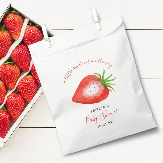 Bolsa De Papel Little Sweetie Strawberry Baby Shower (Subido por el creador)