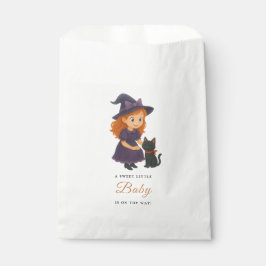 Bolsa De Papel Little Witch & Cat | Halloween Girl Baby Shower