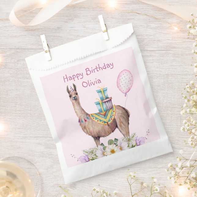 Bolsa De Papel Llama de cumpleaños (Cortado)