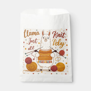 Bolsa De Papel Llama de dibujos animados linda que lleva una bufa