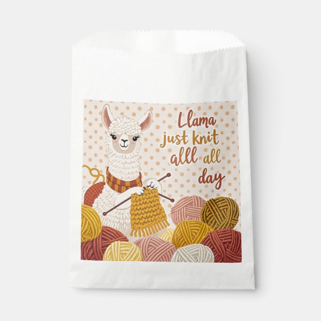 Bolsa De Papel Llama de dibujos animados que lleva una bufanda de (Anverso)