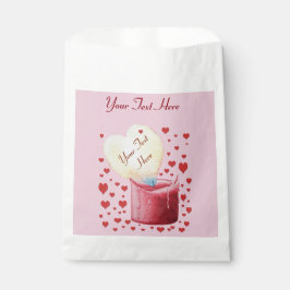 Bolsa De Papel Llama en forma de corazón romántico para bodas