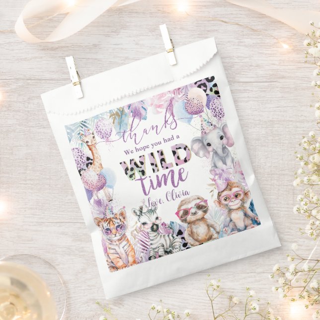 Bolsa De Papel Llamar a todos los animales Fiestas Jungle Safari  (Cortado)