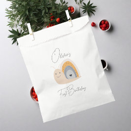 Bolsa De Papel Lluvia arcoiris de la fiesta de cumpleaños