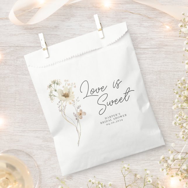 Bolsa De Papel Lluvia de boda de flores silvestres acuarela (Cortado)