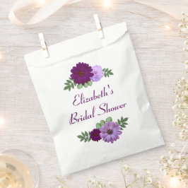 Bolsa De Papel Lluvia de boda floral de peonía púrpura