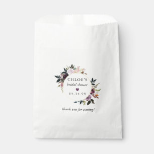 Bolsa De Papel Lluvia de Boda Floral Rosa Purpura