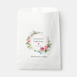 Bolsa De Papel Lluvia de Boda Floral Rosa Rústica Peonía