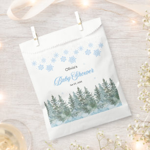 Bolsa De Papel Lluvia de Copos de Nieve Pinos Invierno Baby Showe