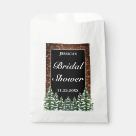 Bolsa De Papel Lluvia de Nieve Negra de Madera y Bosque de Pino D