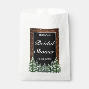 Bolsa De Papel Lluvia de Nieve Negra de Madera y Bosque de Pino D