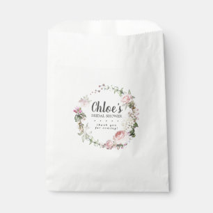 Bolsa De Papel Lluvia de Rosas Rosadas Rústicas Bridal Shower Flo