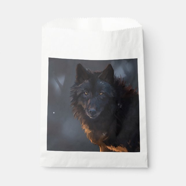 Bolsa De Papel Lobo negro (Anverso)