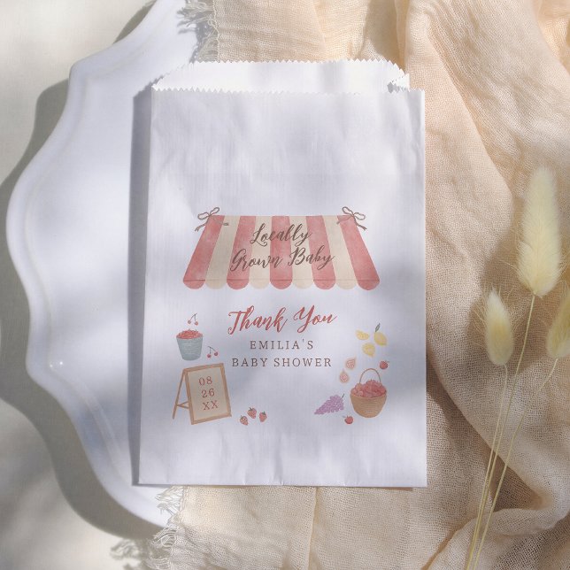 Bolsa De Papel Locally Grown Baby Cute Baby Shower Thank You (Subido por el creador)
