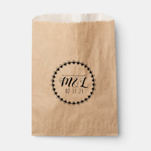 Bolsa De Papel Logotipo Circular Decorativo Geo Multicorazón para
