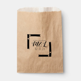 Bolsa De Papel Logotipo de boda geo barra de línea de corazón múl