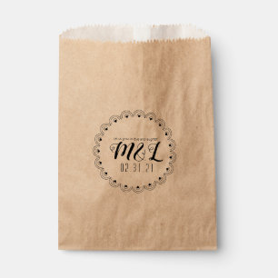 Bolsa De Papel Logotipo de boda geométrico circular Deco corazón 