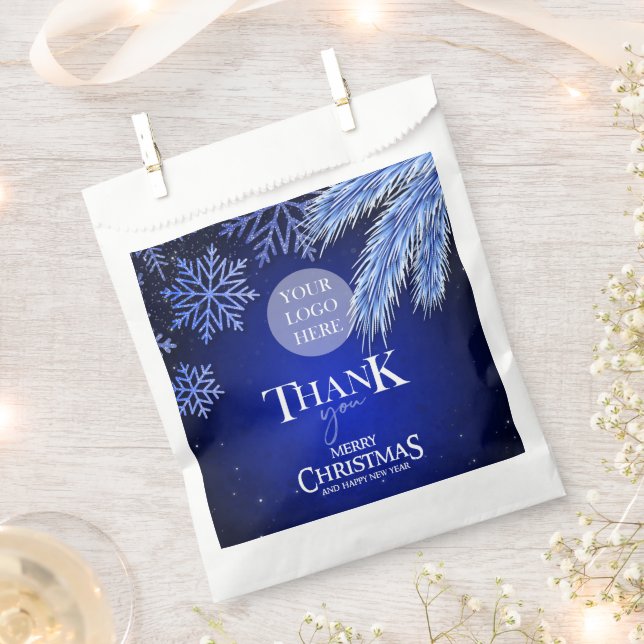 Bolsa De Papel Logotipo de Navidades de empresa personalizado (Cortado)