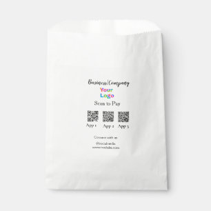 Bolsa De Papel logotipo de negocio de pago de escaneo código Q R