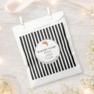 Bolsa De Papel Logotipo de panadería blanco negro Embalaje de pro