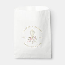 Logotipo de panadería floral rústica elegante