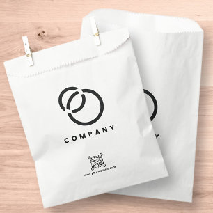 Bolsa De Papel Logotipo del sitio web del código QR de Business S