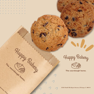 Bolsa De Papel Logotipo Minimalista del pan de alto rendimiento P