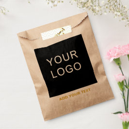 Bolsa De Papel Logotipo moderno marrón personalizable para empres