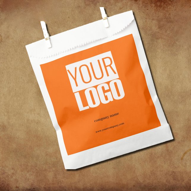 Bolsa De Papel Logotipo  moderno  naranja  neón (Subido por el creador)