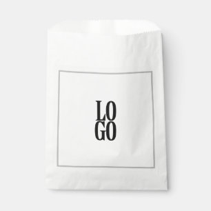 Bolsa De Papel Logotipo personalizado con marco gris sencillo