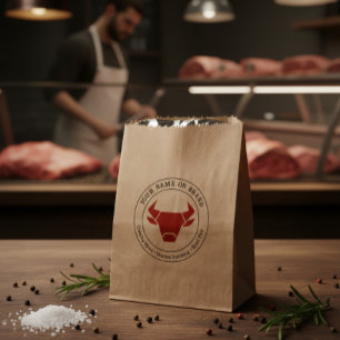 Bolsa De Papel Logotipo personalizado para carnicería o negocio d