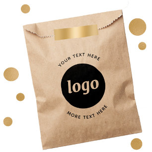 Bolsa De Papel Logotipo Simple Con Texto Kraft Empresarial