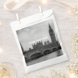 Bolsa De Papel Londres Inglaterra Big Ben Vintage Blanco y negro